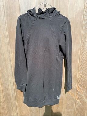 Maternity Mama Nursing Hoodie Dress | Black | Double Zip | Size MM